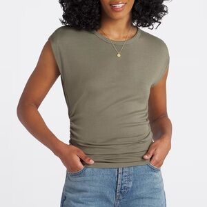 Michael Stars Olive Green Cap Sleeve Tee
